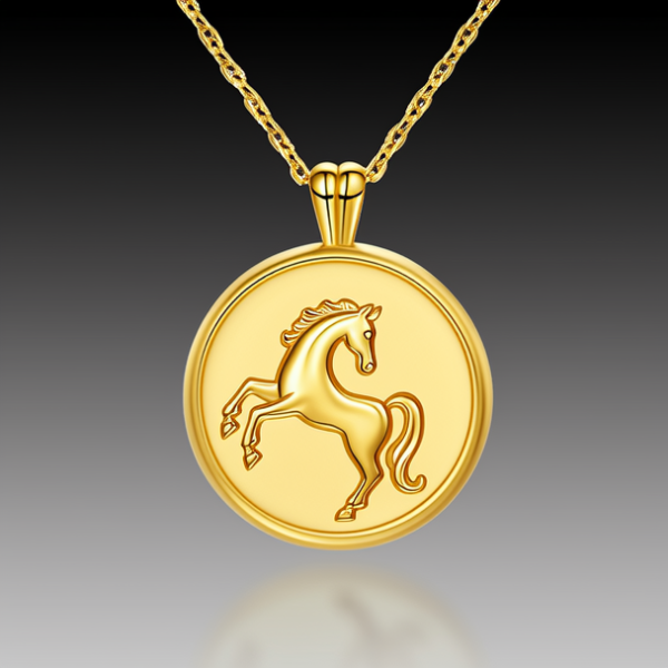 黄金马吊坠图片