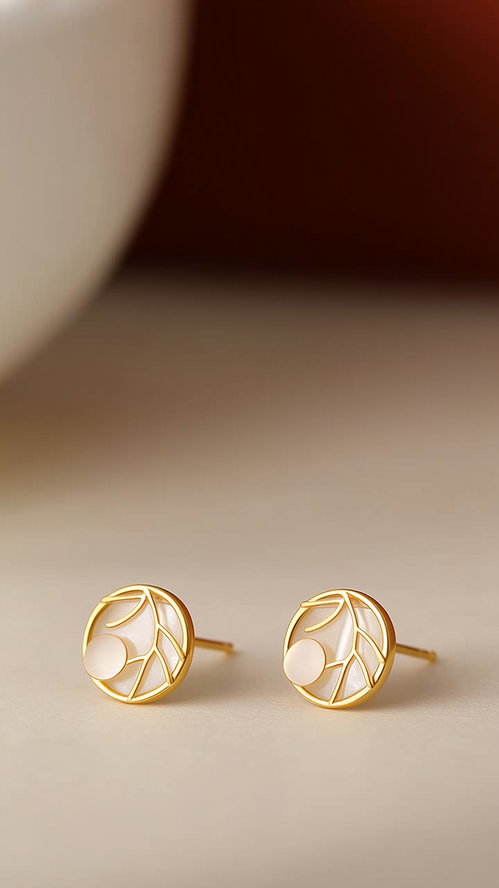 金丁香耳钉图片