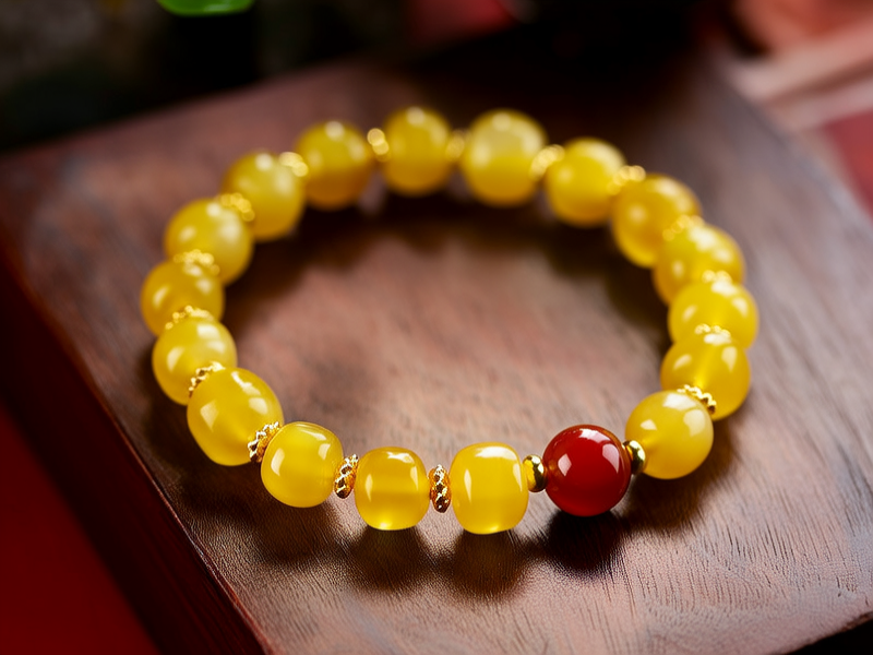 黄金串手链图片