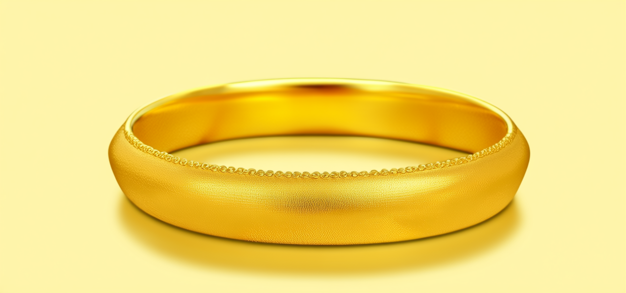 光板黄金手镯图片