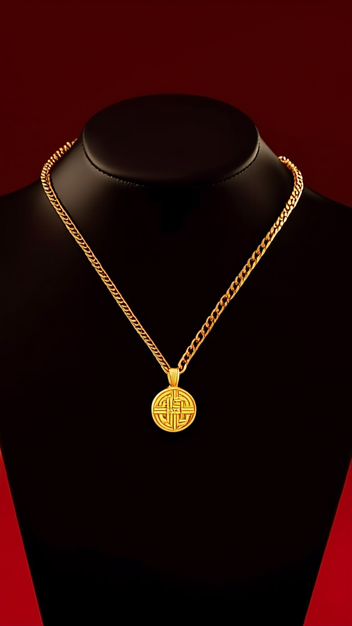 个性黄金项链图片