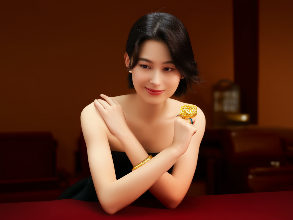 黄金戒指女款图片