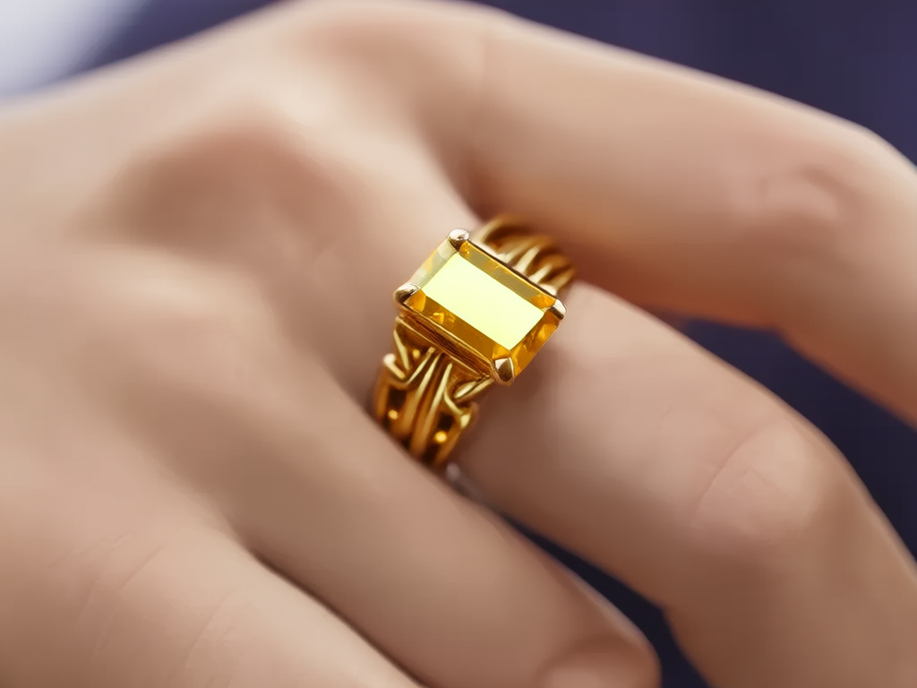 黄金戒指佩戴图片