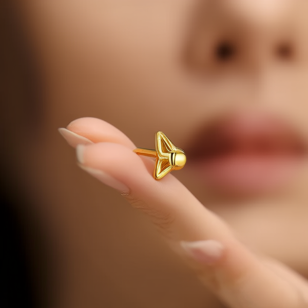 金耳钉怎么戴图解