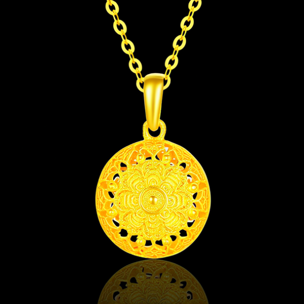 黄金镶玉吊坠图片大全